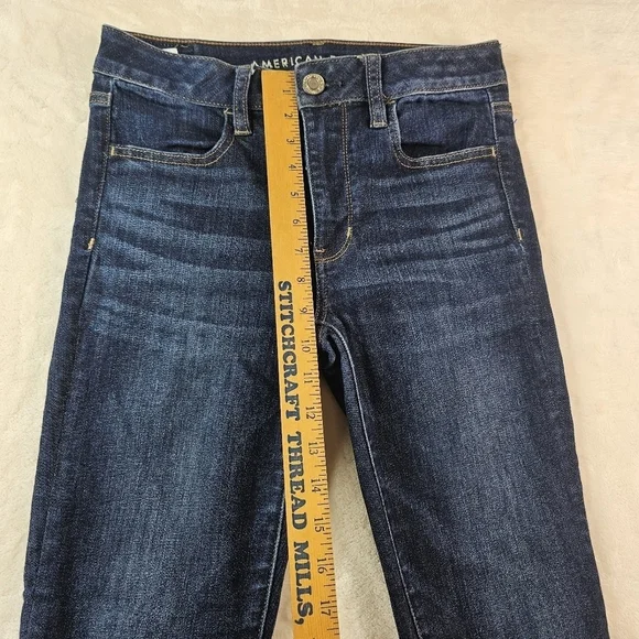 American Eagle Hi Rise Jegging Women’s 6 Regular Dark Wash Stretch Denim Jeans - Picture 3 of 11